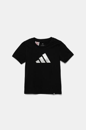 Detské bavlnené tričko adidas čierna farba, JV5262