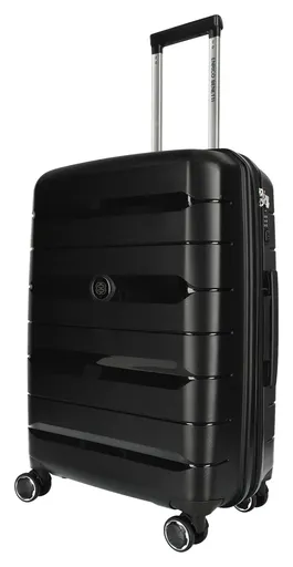 Stredný škrupinový kufor na kolieskach Enrico Benetti Montréal M Black