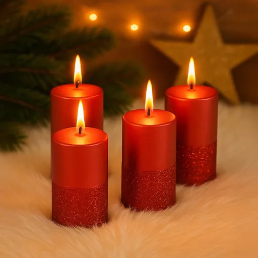 Weltbild Vosková svíčka, 4 ks, červená