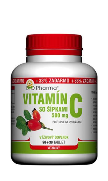 BIO PHARMA Vitamín C so šípkami 500 mg 120 tabliet