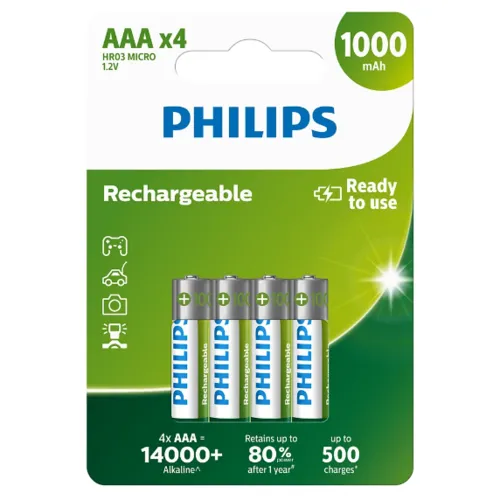 Philips Nabíjacia batéria AAA 1,2 V, 4 ks