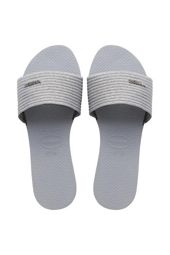 Šľapky Havaianas YOU MALTA METALLIC dámske, šedá farba, 4147312-3498