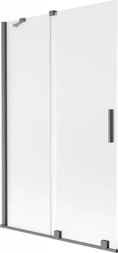 MEXEN/S - Velar dvojkrídlová posuvná vaňová zástena 110 x 150, dekor, grafit kartáčovaná 896-110-000-31-66