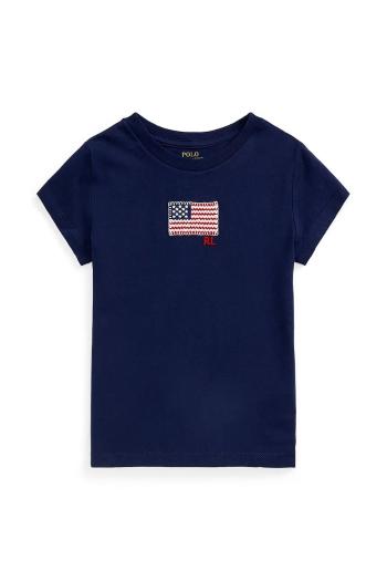 Detské bavlnené tričko Polo Ralph Lauren tmavomodrá farba, 312971138002