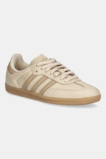 Kožené tenisky adidas Originals Samba OG béžová farba, JI3208