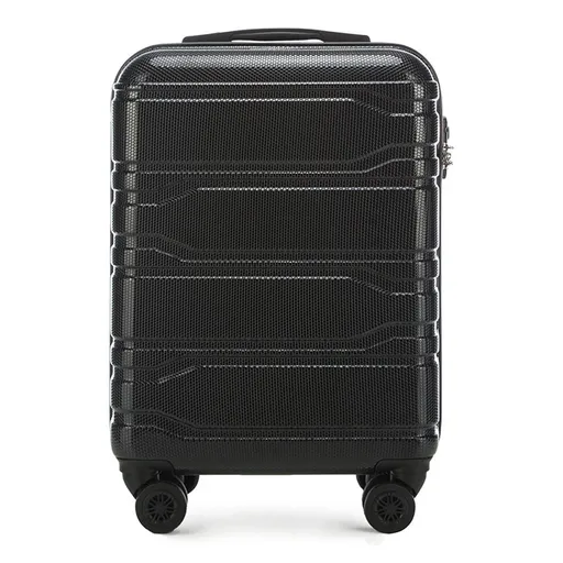 Polykarbonátový príručný kufor s reliéfnym čiernym 56-3P-981-11