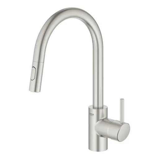 Grohe Concetto New drezová batéria s vyťahovacou sprškou supersteel 31483dc2 G31483DC2