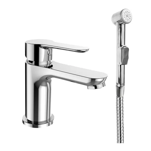 Mereo Umývadlová stojanková batéria Zuna s bidetovou sprchou CB10105Z