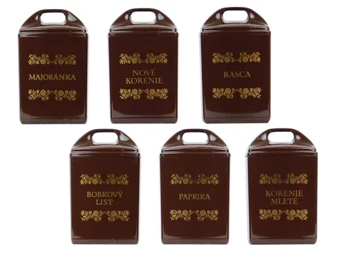 TVAR - Korenička 6ks hnedá potlač, umelá hmota