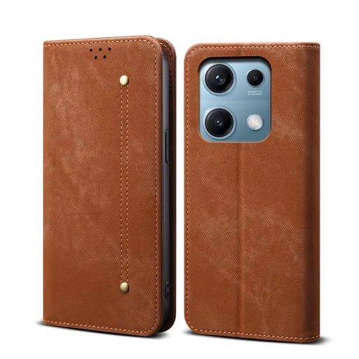 DENIM Peňaženkový kryt pre Xiaomi Redmi Note 14S hnedý