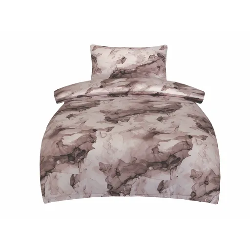 Satinové povlečení Deluxe Minerals hnědý , 140 x200 cm, 70 x 90 cm