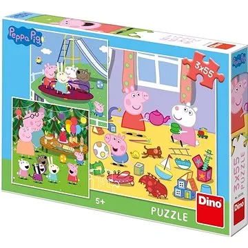 Peppa Pig Na Prázdninách 3X55 Puzzle Nové (8590878335356)