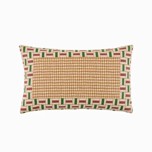 Obdĺžnikový vankúš s geometrickou potlačou