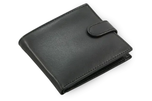 Čierna pánska kožená peňaženka so zápinkou 513-3223L-60