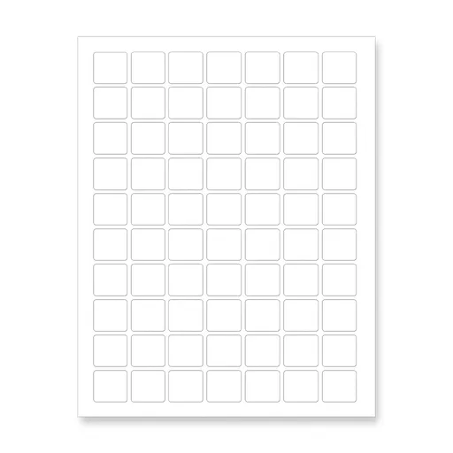 Samolepiace etikety 25 x 25 mm, 70 etiket, A4, 100 listov