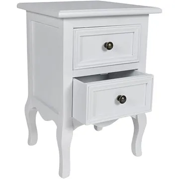 Nočný stolík s 2 zásuvkami MDF biely (60637)