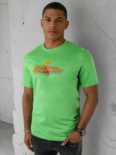 Pánske tričko s potlačou, zelené Dstreet RX5373