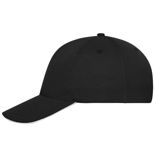 Myrtle Beach (Daiber) Šiltovka z bio bavlny sandwich MB6238 - Čierna / biela