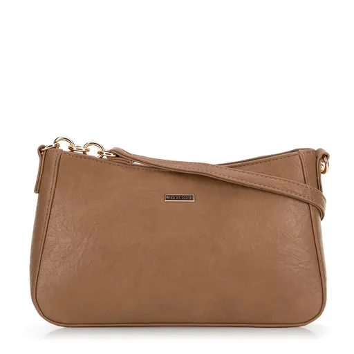 Dámska kabelka typu bagetka z ekokože tmavobéžová 99-4Y-629-9