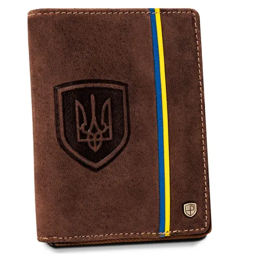 Pánska kožená peňaženka so znakom a farbami Ukrajiny - Peterson
