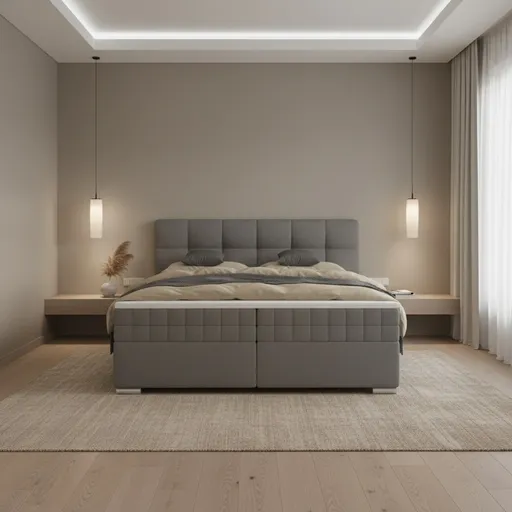 Elvisia Manželská posteľ ALPINA Boxspring | tmavá sivá 160 x 200 cm
