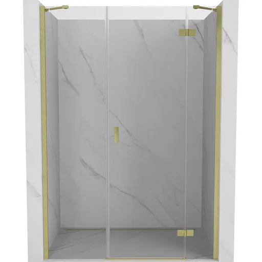 MEXEN/S - Mist-H sprchové dvere krídlové pravé 160, transparent, zlatá kartáčovaná 8A5-160-001-55-00-P