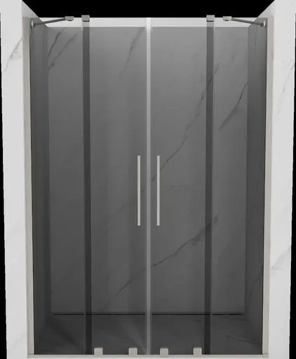 MEXEN/S - Velar Duo posuvné sprchové dvere 140, grafit, nikel kartáčovaný 871-140-000-42-97