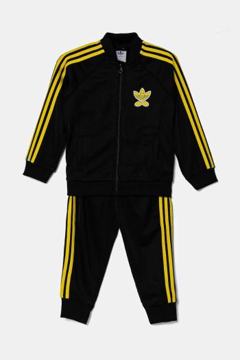 Detská tepláková súprava adidas Originals x Smiley World čierna farba, JD2874