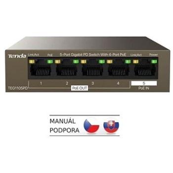 Tenda TEG1105PD Gigabit PoE PD Fanless Switch 30 W