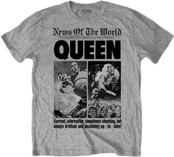 Queen Tričko News of the World 40th Front Page Unisex Grey XL