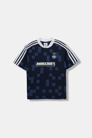Detské tričko adidas Originals MINECRAFT tmavomodrá farba, vzorované, KD9840