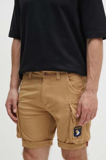 Šortky Alpha Industries pánske, béžová farba