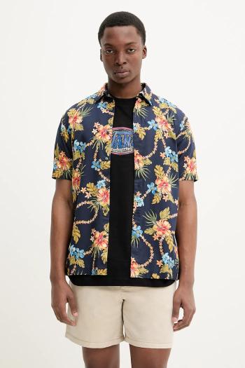 Košeľa Superdry pánska, tmavomodrá farba, regular, s klasickým golierom, M4010947A-F7B