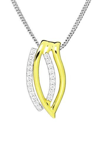 Silver Cat Elegantný strieborný náhrdelník so zirkónmi Bicolor SC599 (retiazka, prívesok)