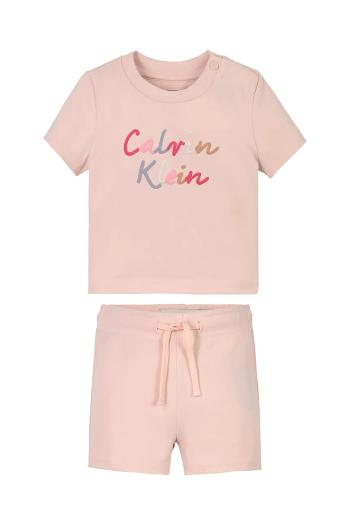 Detská súprava Calvin Klein Jeans ružová farba, IN0IN00306