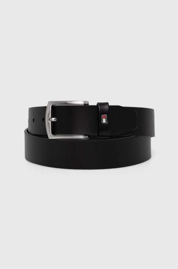 Kožený opasok Tommy Hilfiger pánsky, čierna farba, AM0AM08360