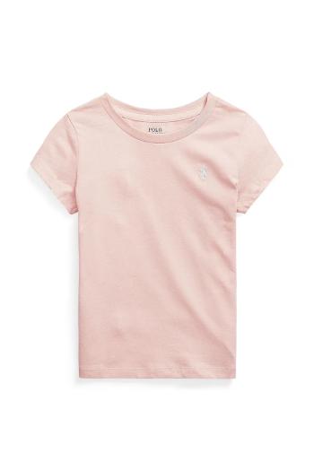 Detské bavlnené tričko Polo Ralph Lauren oranžová farba, 312833549033