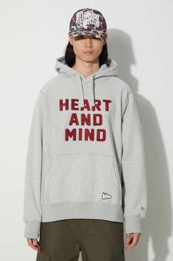 Bavlnená mikina Billionaire Boys Club Heart and Mind Popover pánske, šedá farba, s kapucňou, s nášivkou, B23433