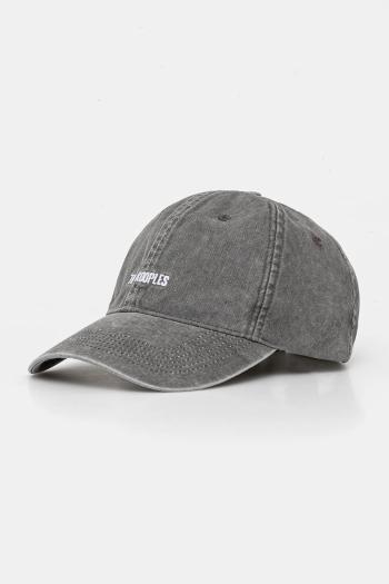 Bavlnená šiltovka The Kooples šedá farba, jednofarebná, AMHA30013K