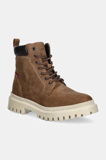 Topánky Levi's LENNOX dámske, hnedá farba, na plochom podpätku, jemne zateplené, 000CK-0000