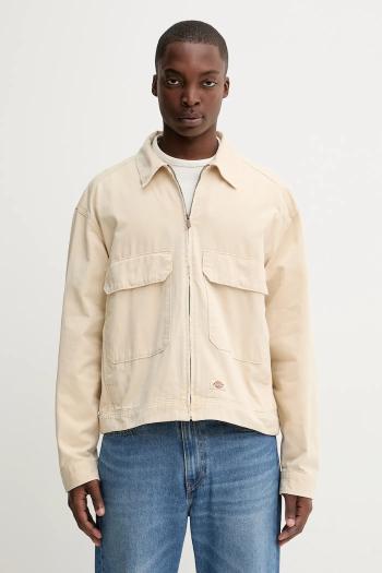 Rifľová bunda Dickies béžová farba, prechodná, oversize, DK0A87OE