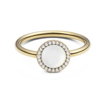 Daniel Wellington Pozlátený prsteň s perleťou a kryštálmi Audrey DW0040129 52 mm