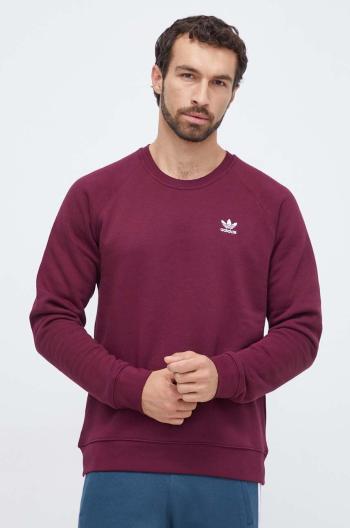 Mikina adidas Originals pánska, bordová farba, jednofarebná