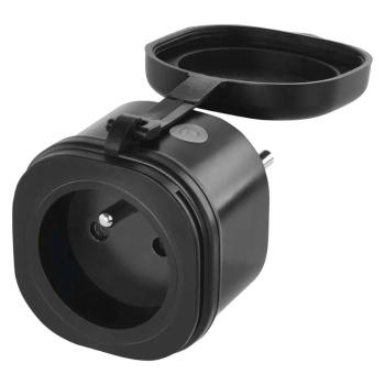 EMOS GoSmart Zigbee černá zásuvka s krytkou IP44 P5554