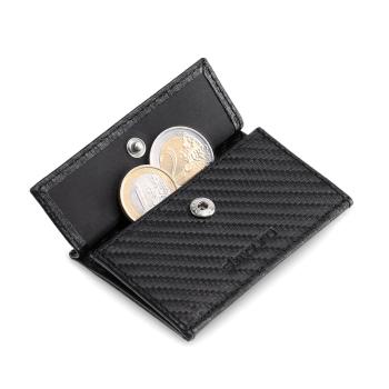 Slimpuro Coin Pocket s ochrannou kartou RFID pre ZNAP Slim Wallets 8 a 12, spínací gombík 