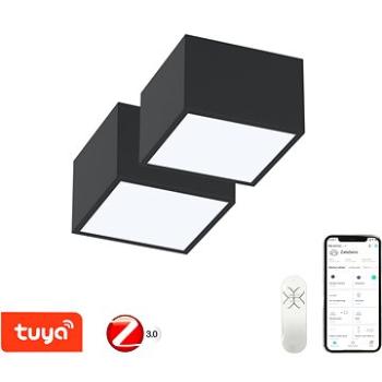 Immax NEO sada 2x CANTO Smart stropné svietidlo 15x15cm 12W čierne Zigbee 3.0 +diaľkové ovládanie (07074L-15BD)