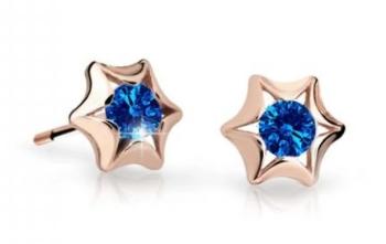 Cutie Jewellery Detské náušnice z ružového zlata C2159-30-X-4 modrá