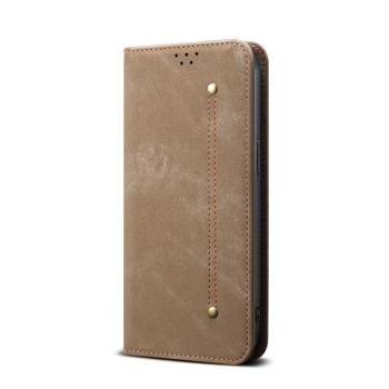 DENIM Peňaženkový kryt pre Motorola Moto G15 / Moto G15 Power šedohnedý