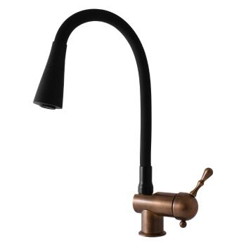RAV Slezák RAV Slezák - Vodovodná batéria drezová s flexibilným ramienkom so sprchou - stará mosadz, Farba: stará mosadz, Rozmer: 1/2&#39;&#39; L408.5/13SM