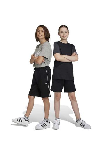 Detské krátke nohavice adidas Originals čierna farba, jednofarebné, nastaviteľný pás